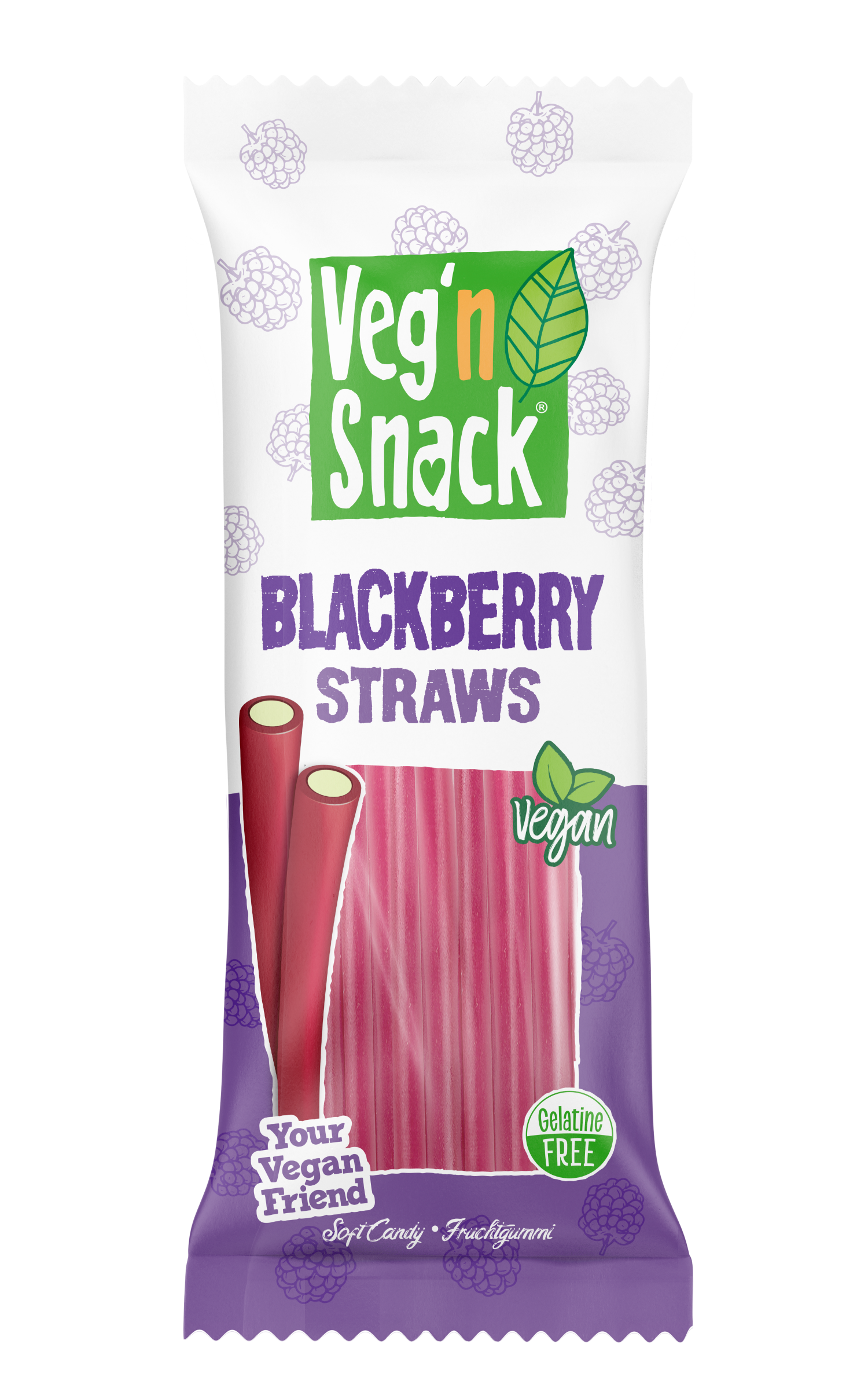 Veg'n Snack Blackberry Straws 170G