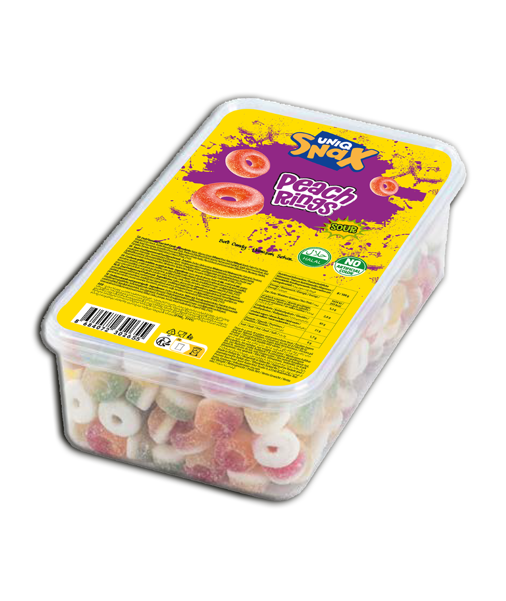 Uniq Snax Peach Rings Gummy Tas 900-1000G